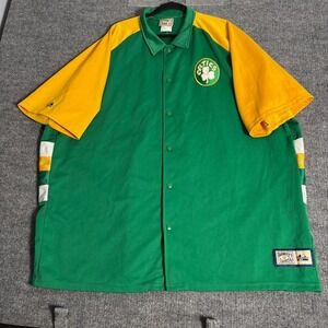 NBA Hardwood Classics Boston Celtics Majestic Shirt 3XL Green Yellow‎